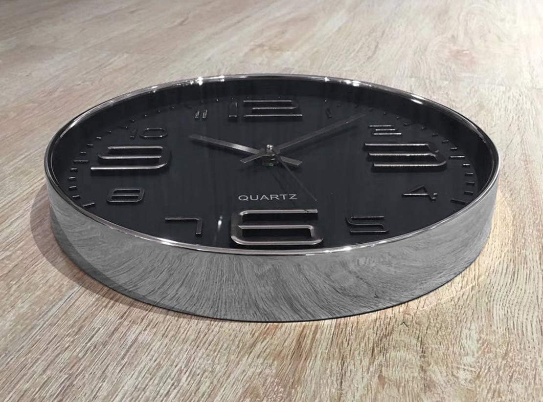 Time Whisperer:  Black Wall Clock - 12 Inch Rose Gold Silent Non Ticking Quality Quartz Battery Operated Easy to Read Decorative Modern Design for Home/Office/Kitchen/Bedroom/Living Room