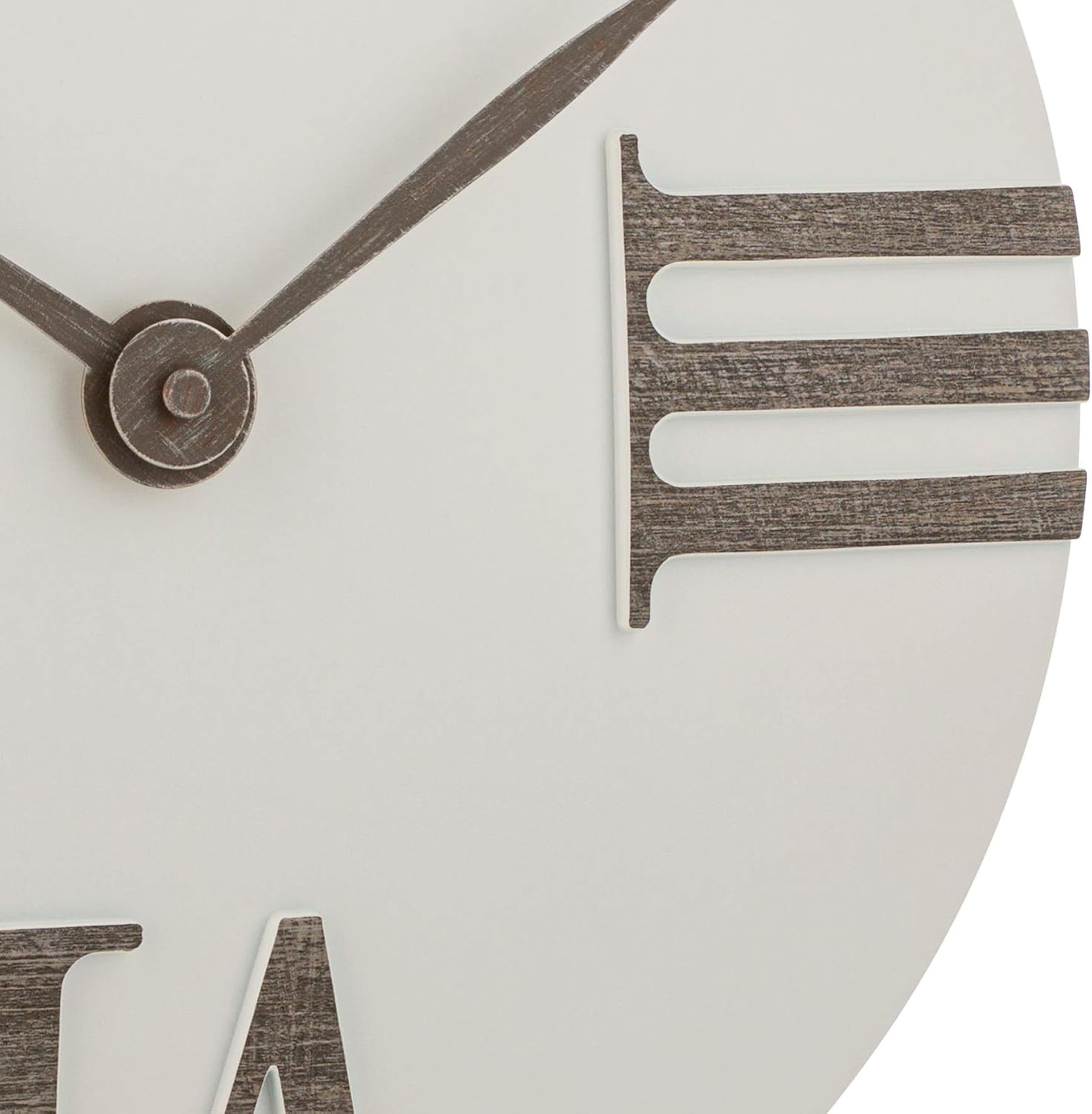 Time Whisperer:  Wall Clock Silent Non-Ticking 12 Inch Modern White and Grey Unique Convex, Quality Quartz Battery Operated Roman Numeral for Home Living/Dining Room, Office Kitchen Bedroom Clocks