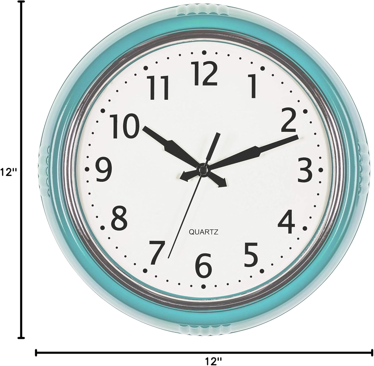 Time Whisperer:  Retro Wall Clock 12 Inch Red Kitchen 50's Vintage Design Round Silent Non Ticking Battery Operated Quality Quartz Clock for Home Office School or Classroom