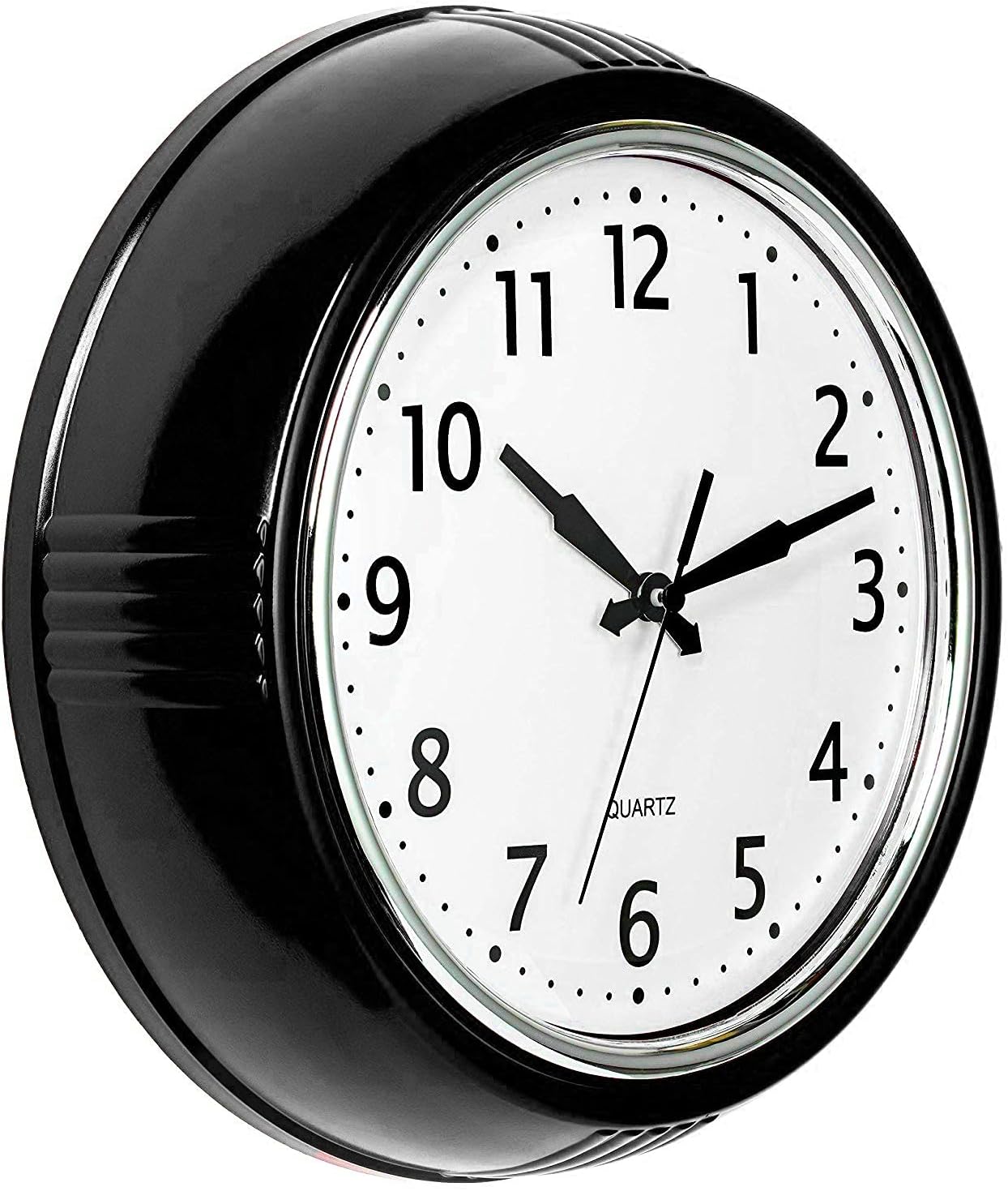 Time Whisperer:  Retro Wall Clock 12 Inch Red Kitchen 50's Vintage Design Round Silent Non Ticking Battery Operated Quality Quartz Clock for Home Office School or Classroom