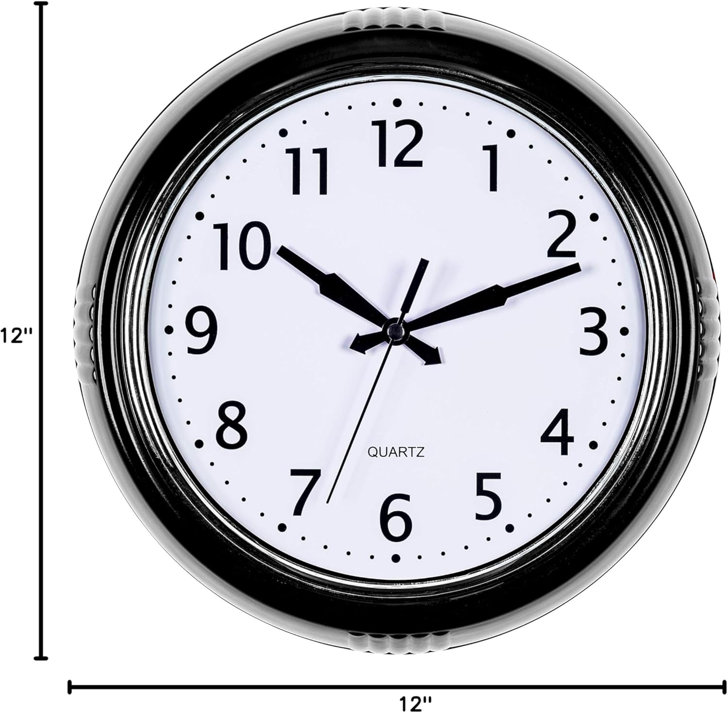 Time Whisperer:  Retro Wall Clock 12 Inch Red Kitchen 50's Vintage Design Round Silent Non Ticking Battery Operated Quality Quartz Clock for Home Office School or Classroom