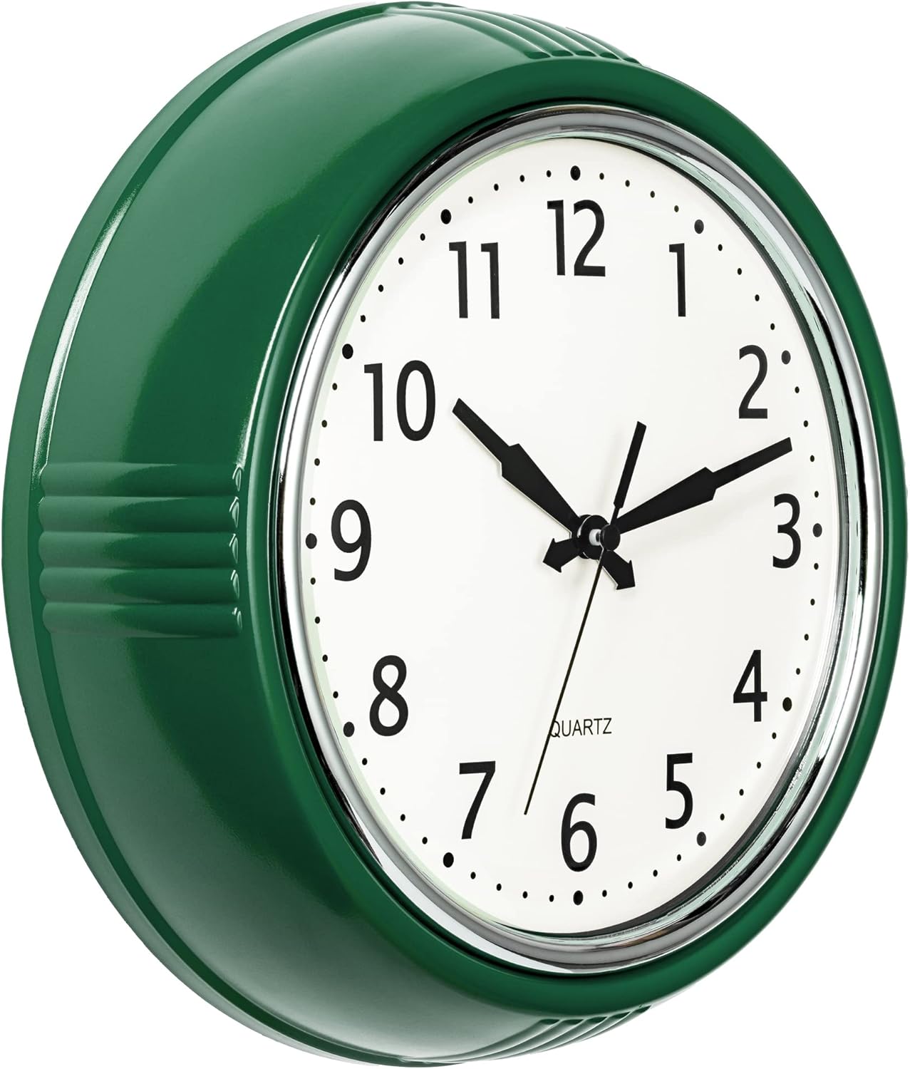 Time Whisperer:  Retro Wall Clock 12 Inch Red Kitchen 50's Vintage Design Round Silent Non Ticking Battery Operated Quality Quartz Clock for Home Office School or Classroom