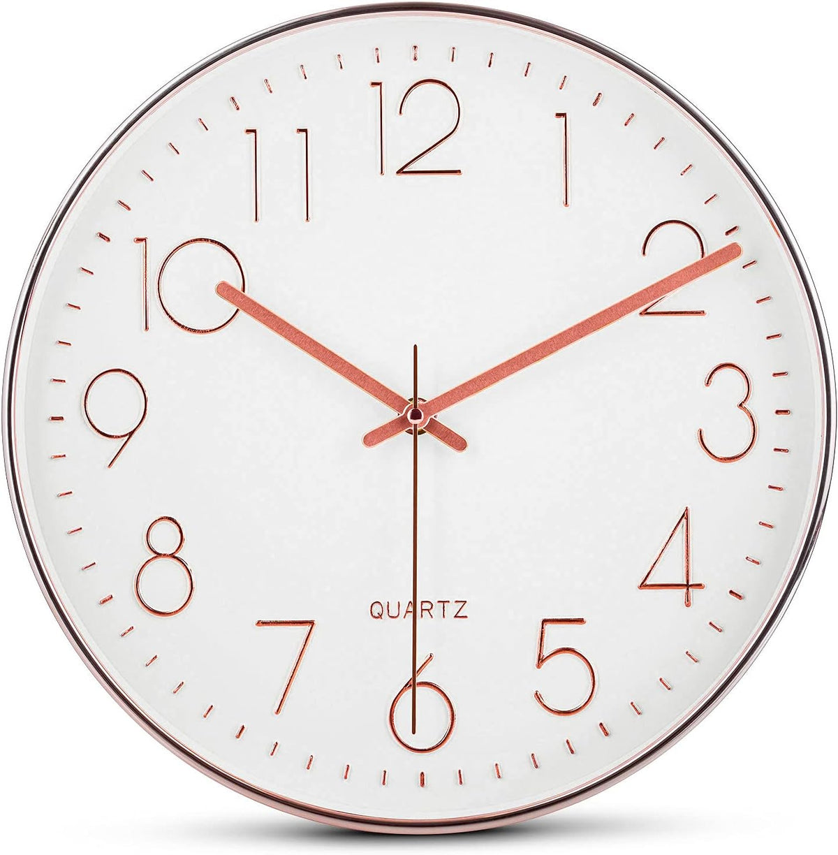Time Whisperer:  Black Wall Clock - 12 Inch Rose Gold Silent Non Ticking Quality Quartz Battery Operated Easy to Read Decorative Modern Design for Home/Office/Kitchen/Bedroom/Living Room