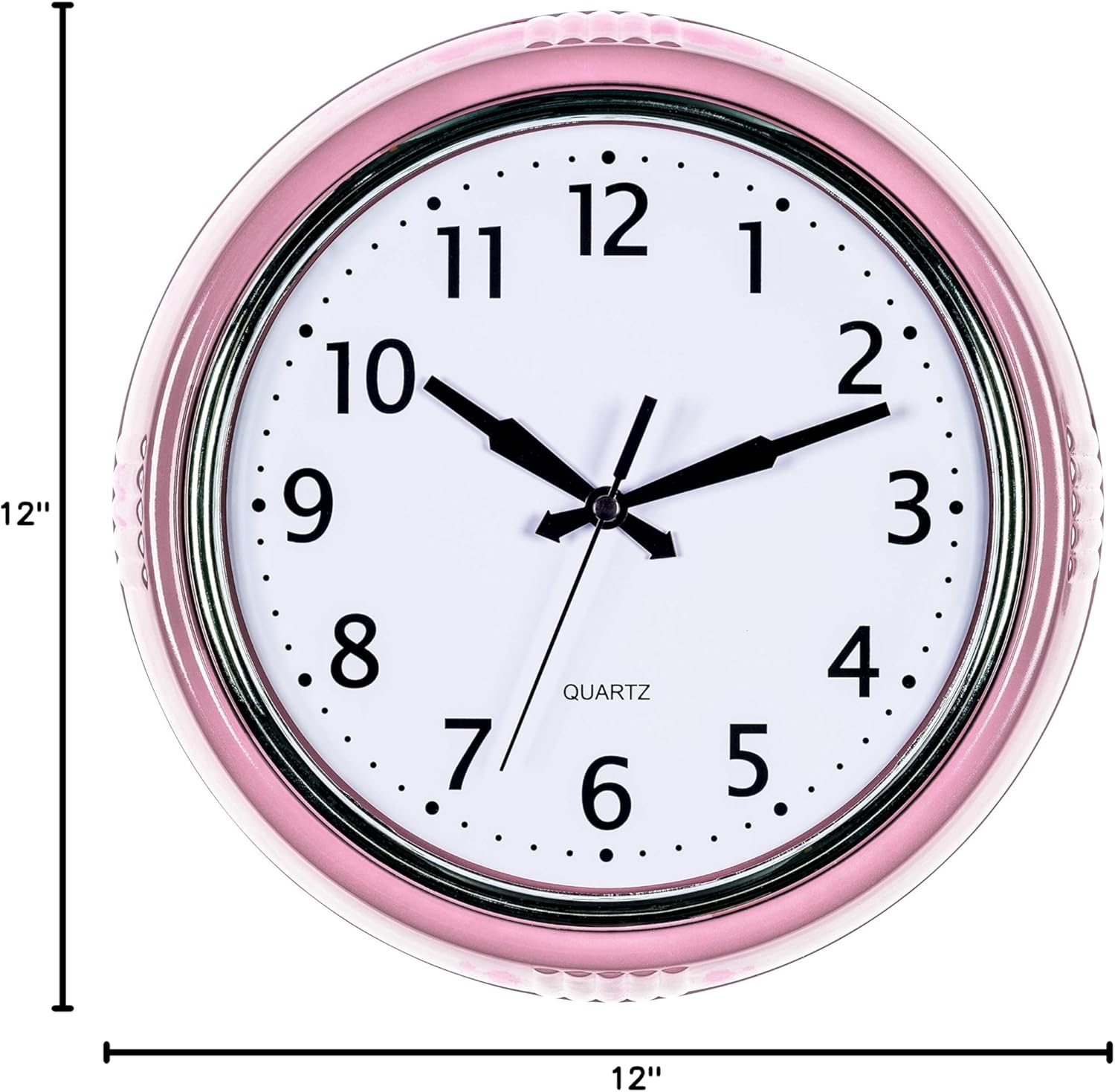 Time Whisperer:  Retro Wall Clock 12 Inch Red Kitchen 50's Vintage Design Round Silent Non Ticking Battery Operated Quality Quartz Clock for Home Office School or Classroom