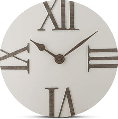 Time Whisperer:  Wall Clock Silent Non-Ticking 12 Inch Modern White and Grey Unique Convex, Quality Quartz Battery Operated Roman Numeral for Home Living/Dining Room, Office Kitchen Bedroom Clocks