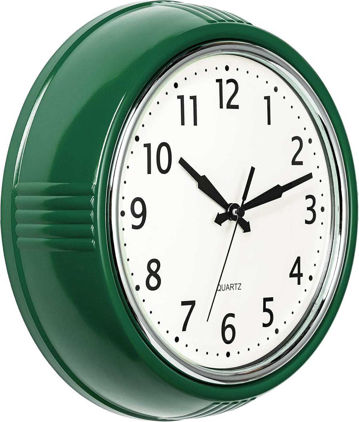 Time Whisperer:  Retro Wall Clock 12 Inch Red Kitchen 50's Vintage Design Round Silent Non Ticking Battery Operated Quality Quartz Clock for Home Office School or Classroom