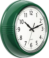Time Whisperer:  Retro Wall Clock 12 Inch Red Kitchen 50's Vintage Design Round Silent Non Ticking Battery Operated Quality Quartz Clock for Home Office School or Classroom