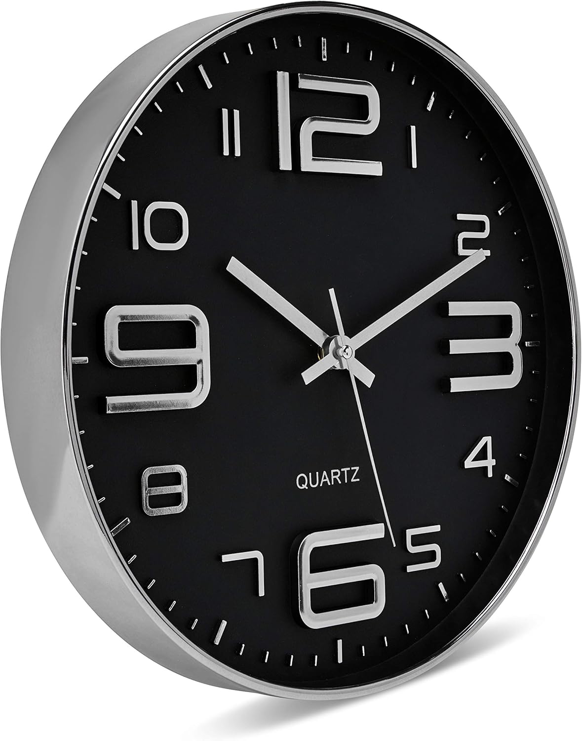 Time Whisperer:  Black Wall Clock - 12 Inch Rose Gold Silent Non Ticking Quality Quartz Battery Operated Easy to Read Decorative Modern Design for Home/Office/Kitchen/Bedroom/Living Room