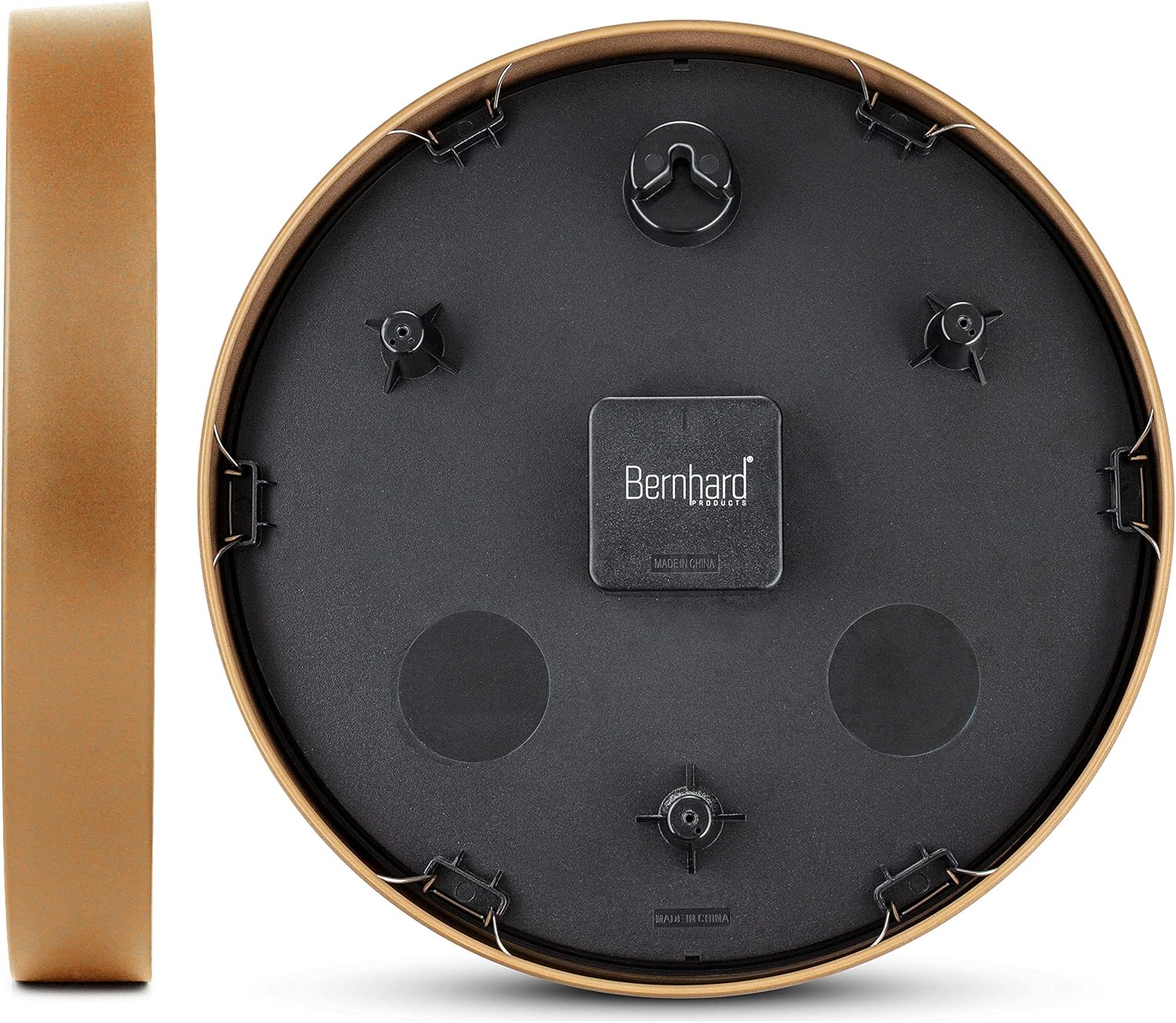 Time Whisperer:  Modern Wall Clock 13 Inch Noiseless Silent Non Ticking Decorative Stylish Black Marble Look and Metal Rose Gold Frame for Home Kitchen Office Living Room Bedroom