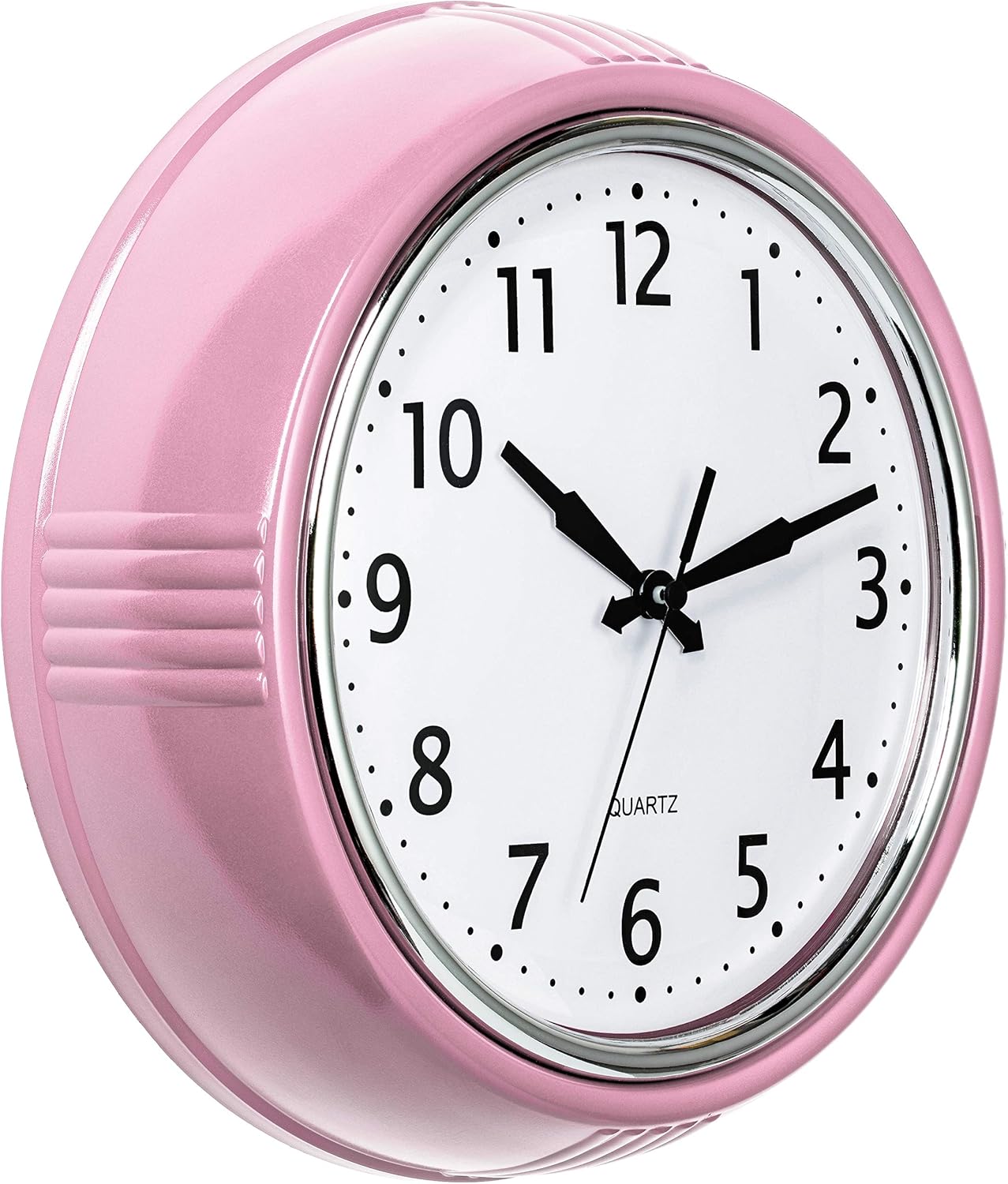 Time Whisperer:  Retro Wall Clock 12 Inch Red Kitchen 50's Vintage Design Round Silent Non Ticking Battery Operated Quality Quartz Clock for Home Office School or Classroom