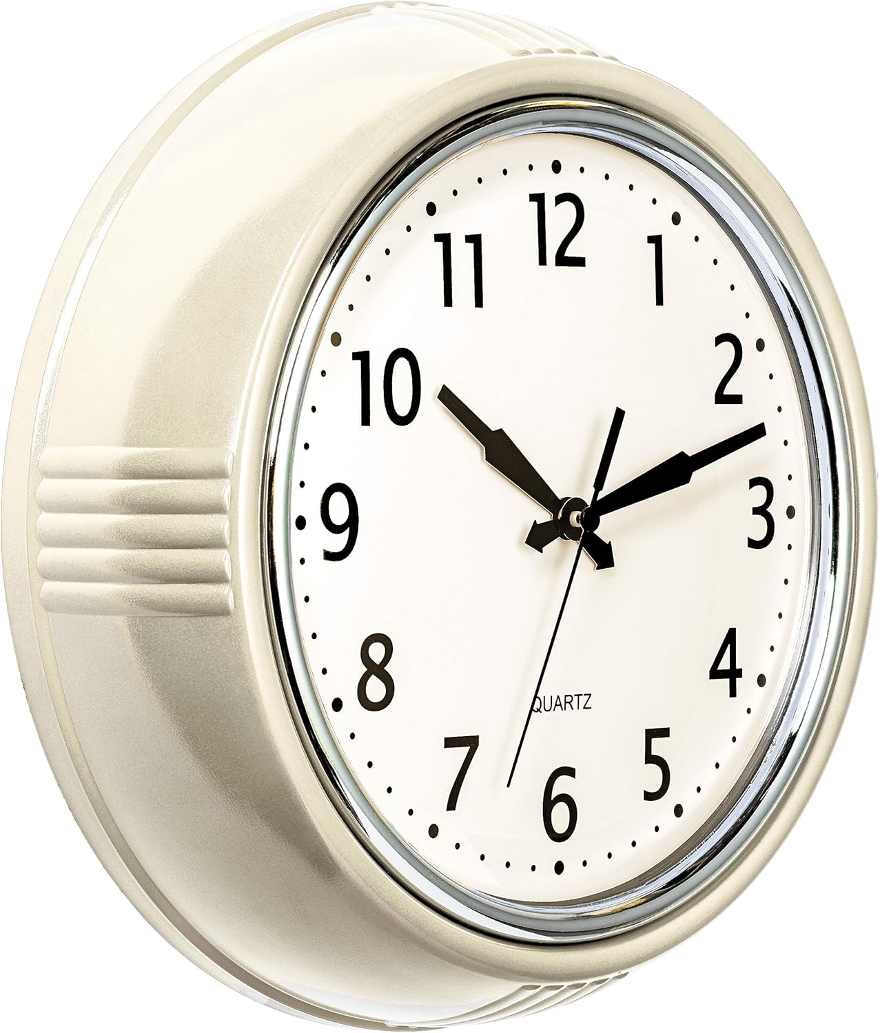 Time Whisperer:  Retro Wall Clock 12 Inch Red Kitchen 50's Vintage Design Round Silent Non Ticking Battery Operated Quality Quartz Clock for Home Office School or Classroom