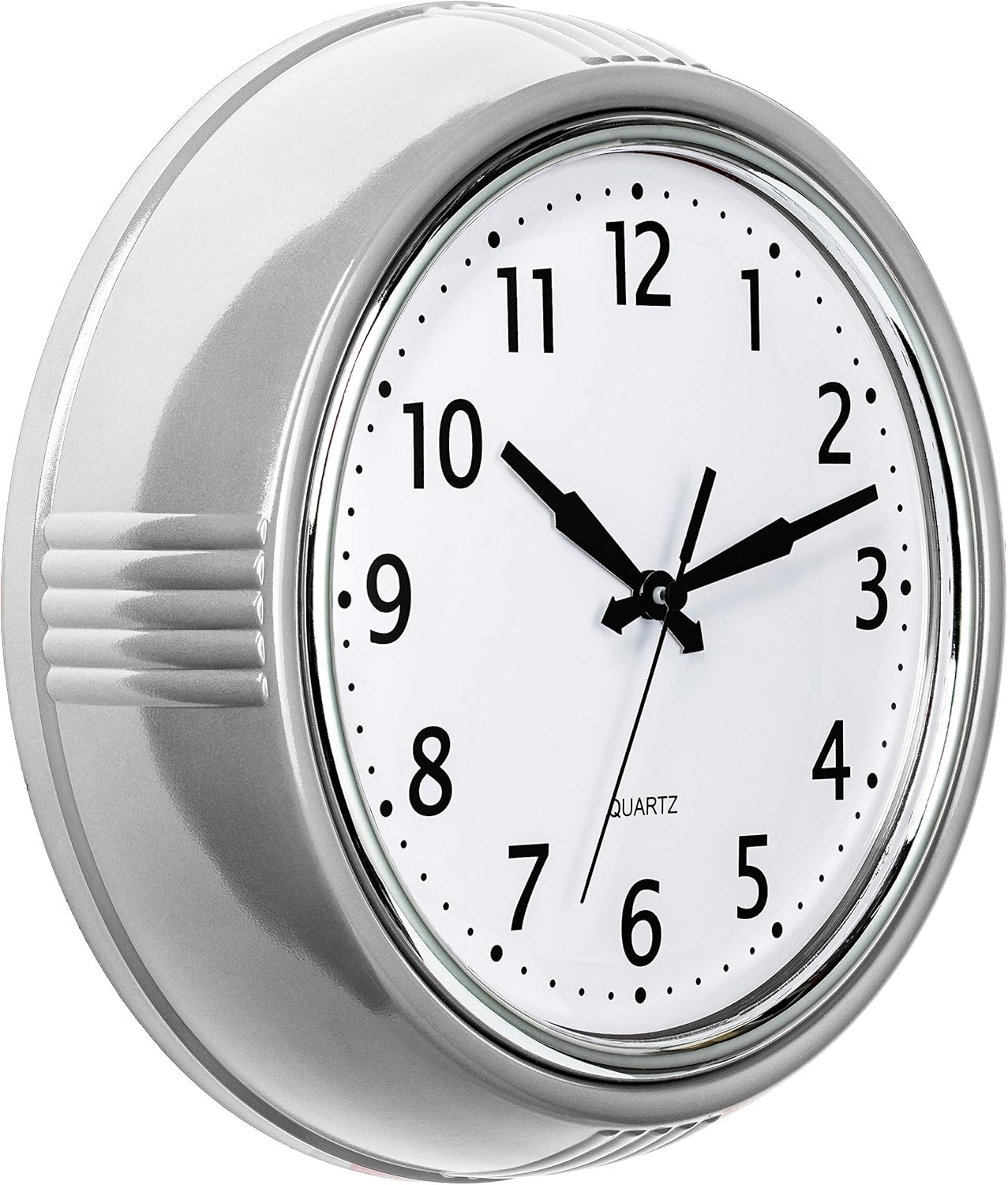Time Whisperer:  Retro Wall Clock 12 Inch Red Kitchen 50's Vintage Design Round Silent Non Ticking Battery Operated Quality Quartz Clock for Home Office School or Classroom