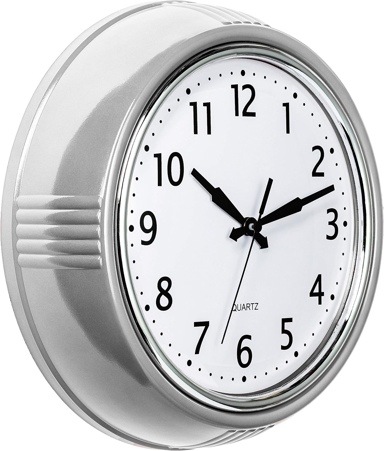 Time Whisperer:  Retro Wall Clock 12 Inch Red Kitchen 50's Vintage Design Round Silent Non Ticking Battery Operated Quality Quartz Clock for Home Office School or Classroom