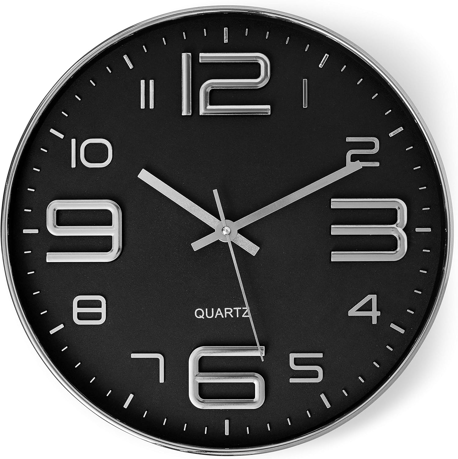 Time Whisperer:  Black Wall Clock - 12 Inch Rose Gold Silent Non Ticking Quality Quartz Battery Operated Easy to Read Decorative Modern Design for Home/Office/Kitchen/Bedroom/Living Room